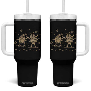 Dancing Lady Bugs Happy Little Insects Nature Lovers Tumbler With Handle TS10 One Size: 40 oz Black Print Your Wear