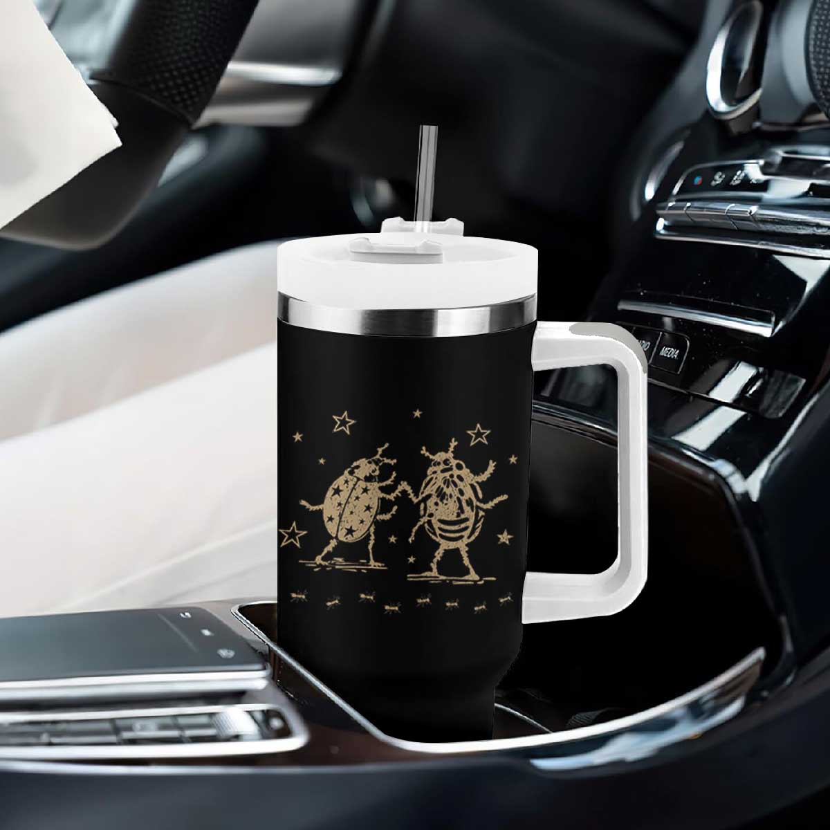 Dancing Lady Bugs Happy Little Insects Nature Lovers Tumbler With Handle TS10 Print Your Wear
