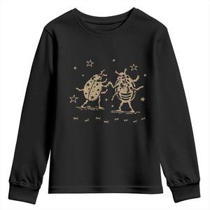 Dancing Lady Bugs Happy Little Insects Nature Lovers Youth Sweatshirt TS10 Black Print Your Wear