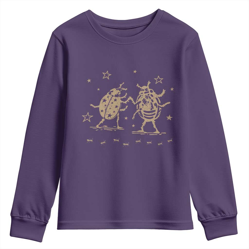 Dancing Lady Bugs Happy Little Insects Nature Lovers Youth Sweatshirt TS10 Purple Print Your Wear