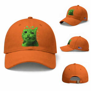 Funny Alien Cat Meme Retro Y2K Vintage Space Kitty Baseball Cap TS10 Baseball Cap Universal Fit Orange Print Your Wear