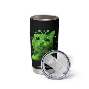 Funny Alien Cat Meme Retro Y2K Vintage Space Kitty Tumbler Cup TS10 Print Your Wear