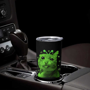 Funny Alien Cat Meme Retro Y2K Vintage Space Kitty Tumbler Cup TS10 Print Your Wear