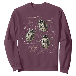 Cute Ladybug Y2k Grunge 2000s Alt 90s Vintage Star Dots Teen Sweatshirt TS10 Maroon Print Your Wear