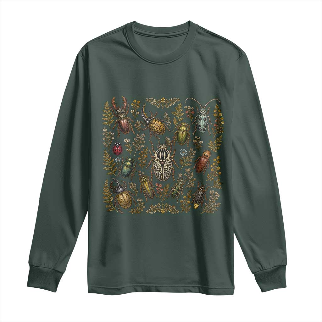 Insect Bug Collection Collector Entomologist Entomology Long Sleeve Shirt TS10 Dark Forest Green Print Your Wear
