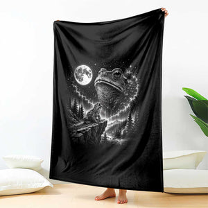 Frog Moon Throw Blanket Vintage 90s Frog Howling to Moon Parody Meme TS10 Print Your Wear