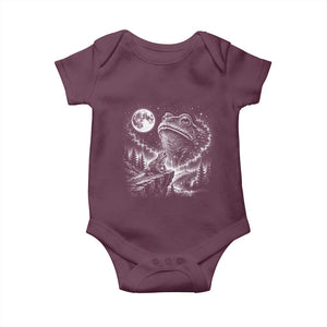 Frog Moon Baby Onesie Vintage 90s Frog Howling to Moon Parody Meme TS10 Maroon Print Your Wear