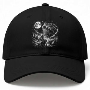 Frog Moon Baseball Cap Vintage 90s Frog Howling to Moon Parody Meme TS10 Print Your Wear