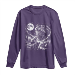 Frog Moon Long Sleeve Shirt Vintage 90s Frog Howling to Moon Parody Meme TS10 Purple Print Your Wear