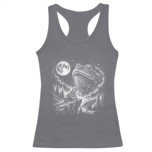 Frog Moon Racerback Tank Top Vintage 90s Frog Howling to Moon Parody Meme TS10 Charcoal Print Your Wear