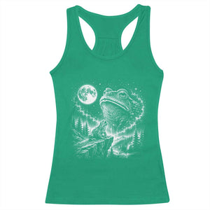 Frog Moon Racerback Tank Top Vintage 90s Frog Howling to Moon Parody Meme TS10 Irish Green Print Your Wear