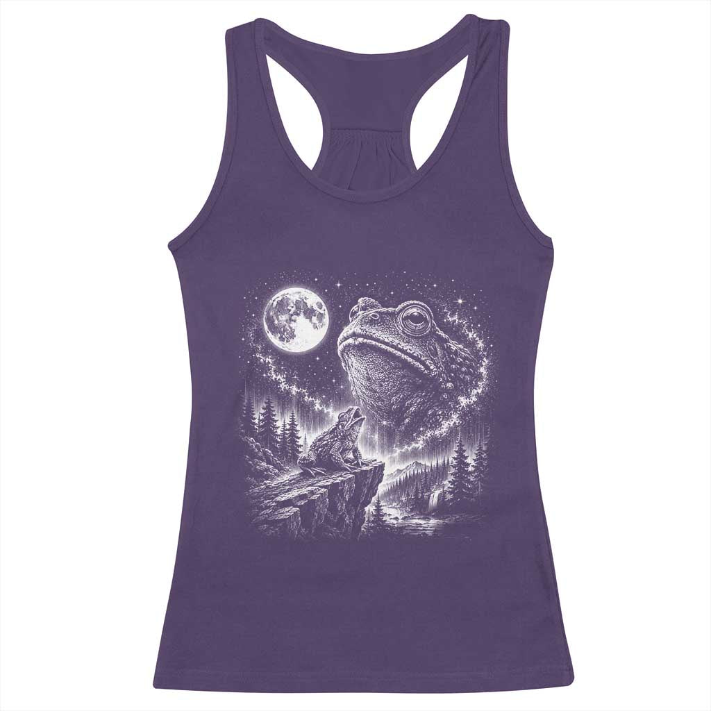 Frog Moon Racerback Tank Top Vintage 90s Frog Howling to Moon Parody Meme TS10 Purple Print Your Wear