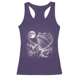 Frog Moon Racerback Tank Top Vintage 90s Frog Howling to Moon Parody Meme TS10 Purple Print Your Wear