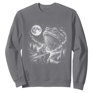 Frog Moon Sweatshirt Vintage 90s Frog Howling to Moon Parody Meme TS10 Charcoal Print Your Wear