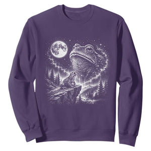 Frog Moon Sweatshirt Vintage 90s Frog Howling to Moon Parody Meme TS10 Purple Print Your Wear