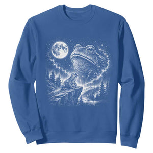 Frog Moon Sweatshirt Vintage 90s Frog Howling to Moon Parody Meme TS10 Royal Blue Print Your Wear