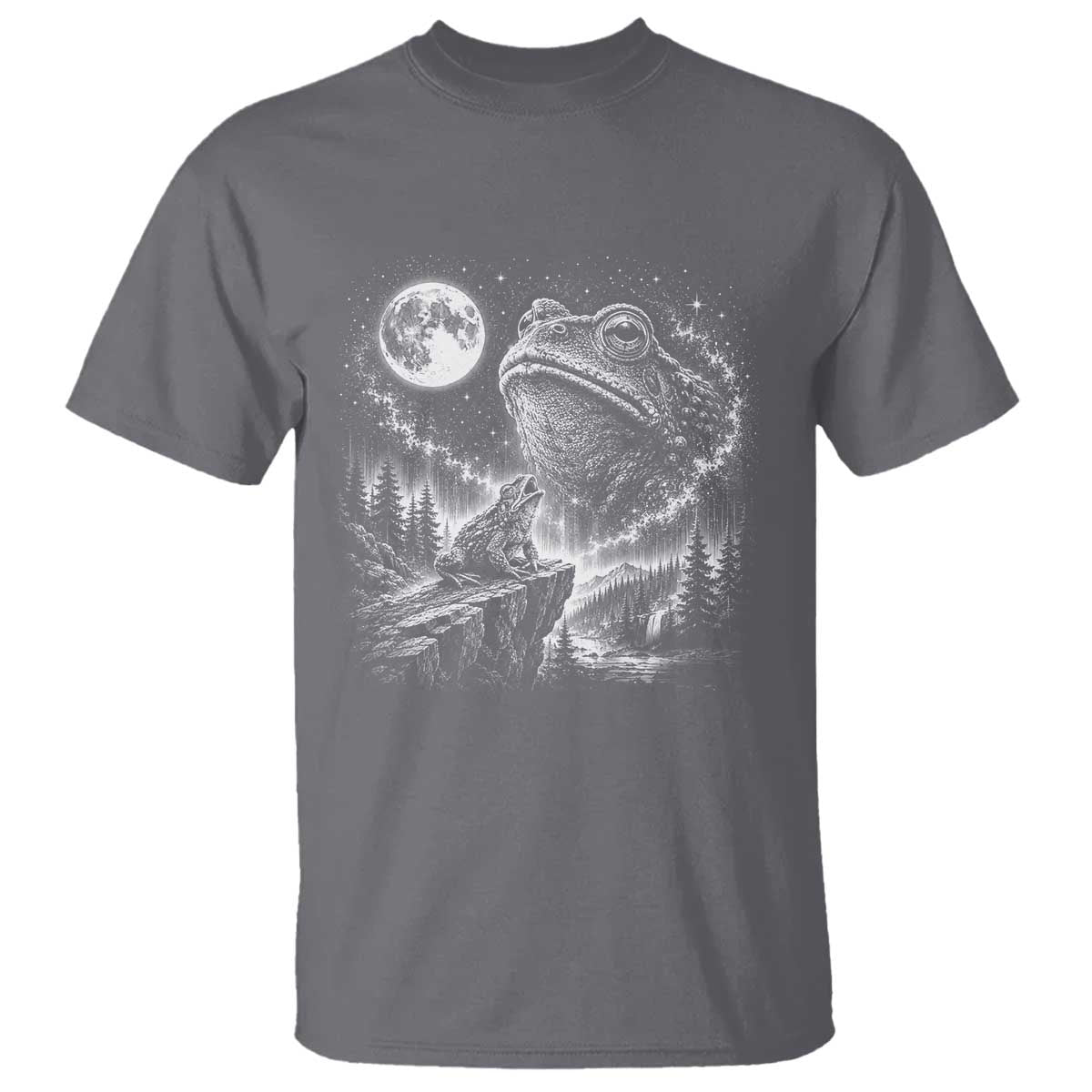 Frog Moon T Shirt Vintage 90s Frog Howling to Moon Parody Meme TS10 Charcoal Print Your Wear