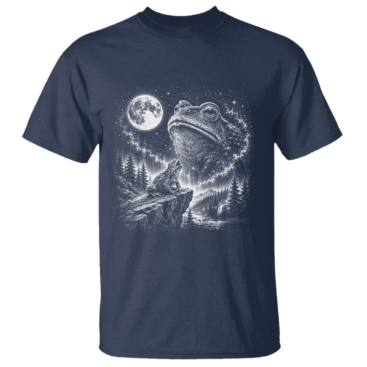 Frog Moon T Shirt Vintage 90s Frog Howling to Moon Parody Meme TS10 Navy Print Your Wear