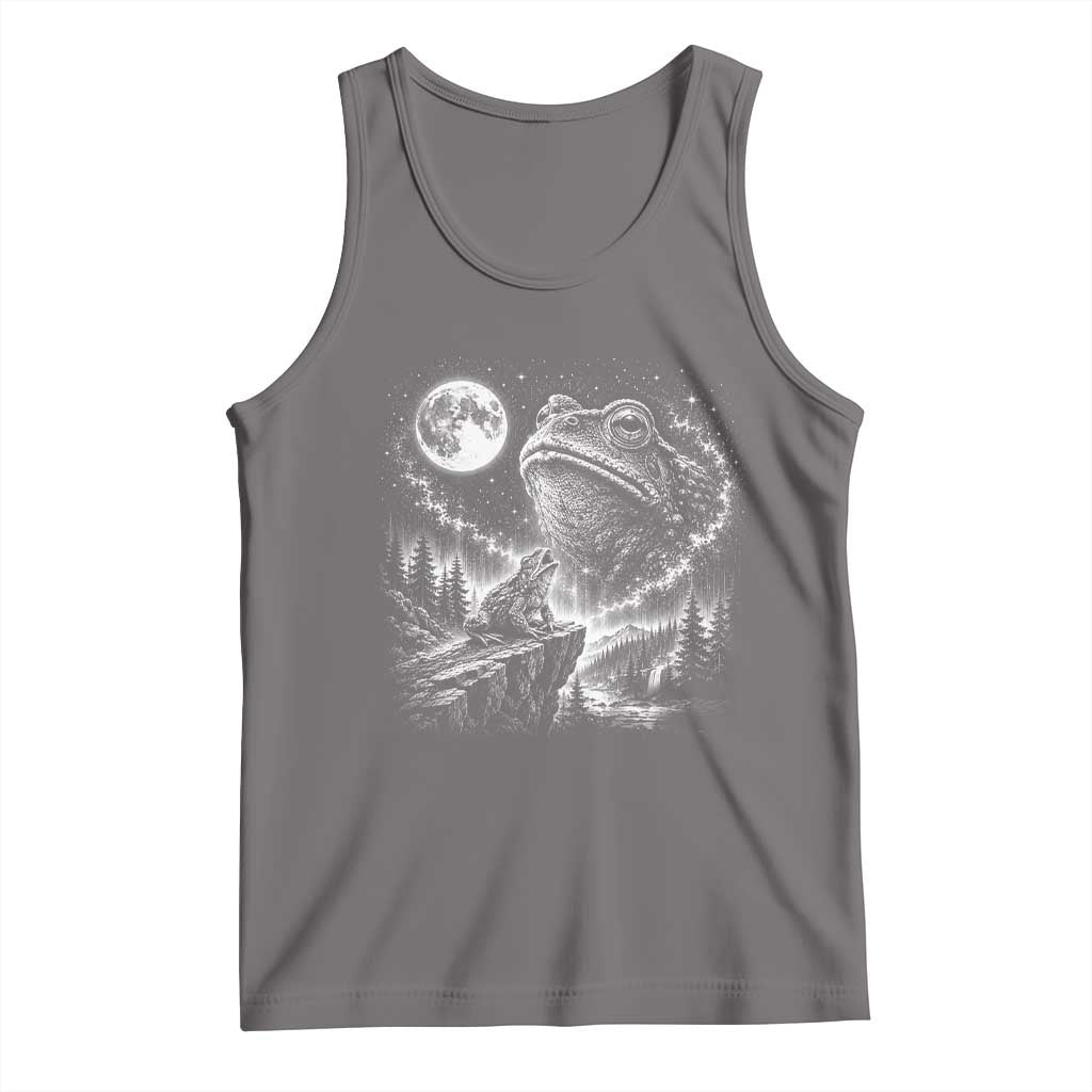 Frog Moon Tank Top Vintage 90s Frog Howling to Moon Parody Meme TS10 Deep Heather Print Your Wear