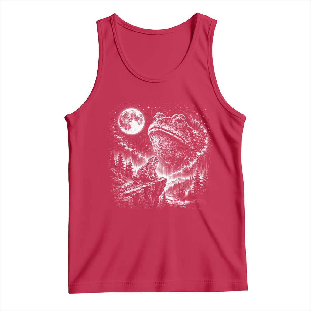 Frog Moon Tank Top Vintage 90s Frog Howling to Moon Parody Meme TS10 Red Print Your Wear