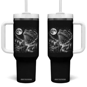 Frog Moon Tumbler With Handle Vintage 90s Frog Howling to Moon Parody Meme TS10 One Size: 40 oz Black Print Your Wear