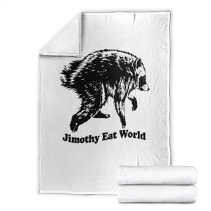 Jimothy Eat World Funny Viral Raccoon Seattle Trash Panda Throw Blanket TS10 White Print Your Wear