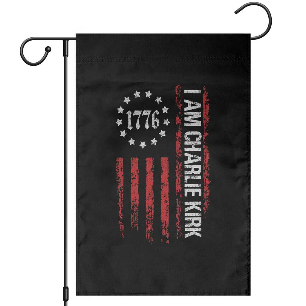 I Am Charlie Kirk Garden Flag Freedom Vintage Old American Flag Patriotic 1776 TS10 Black Print Your Wear