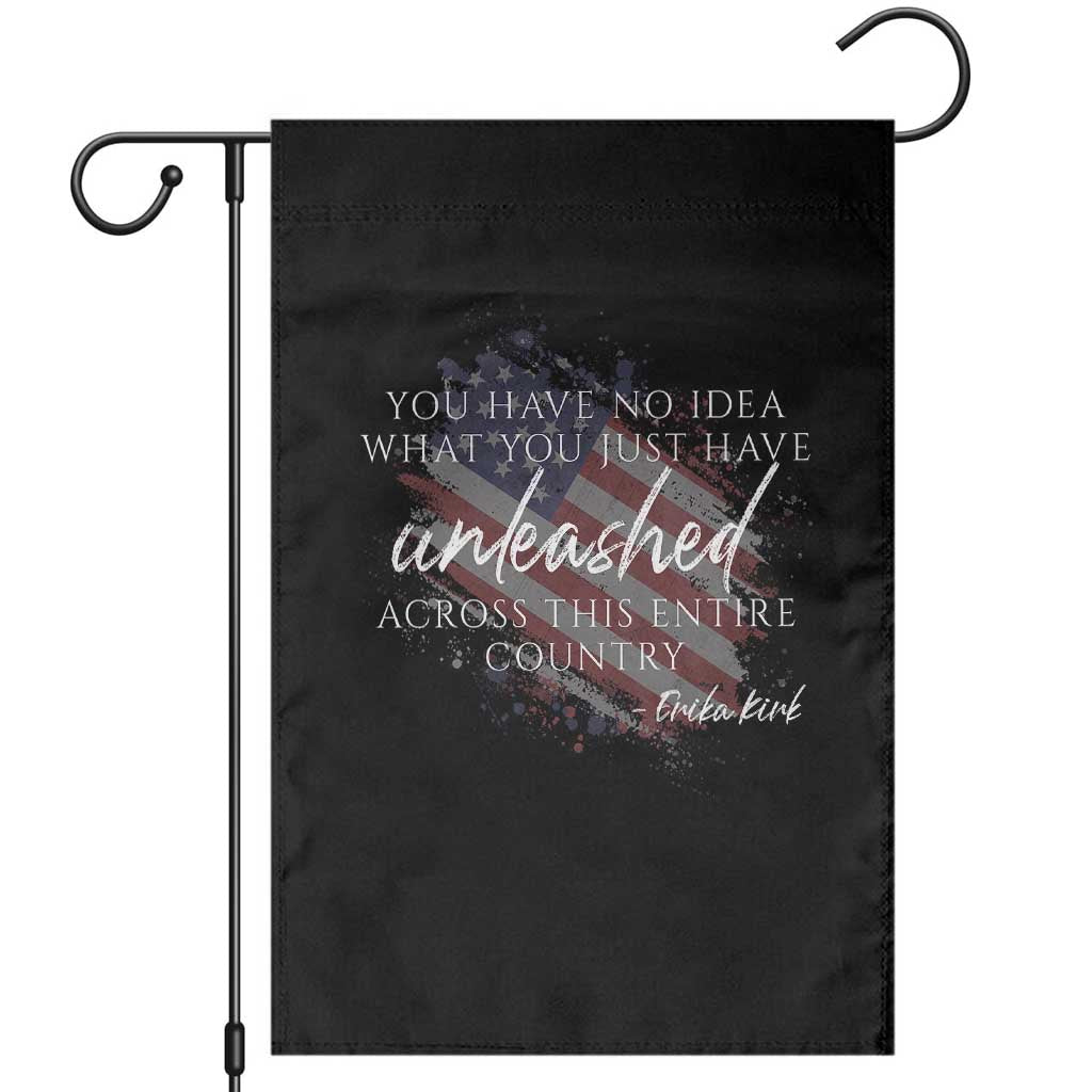 Charlie Kirk Memorial Garden Flag Erika Kirk Quote Patriotism Faith Gods Merciful Love TS10 Black Print Your Wear