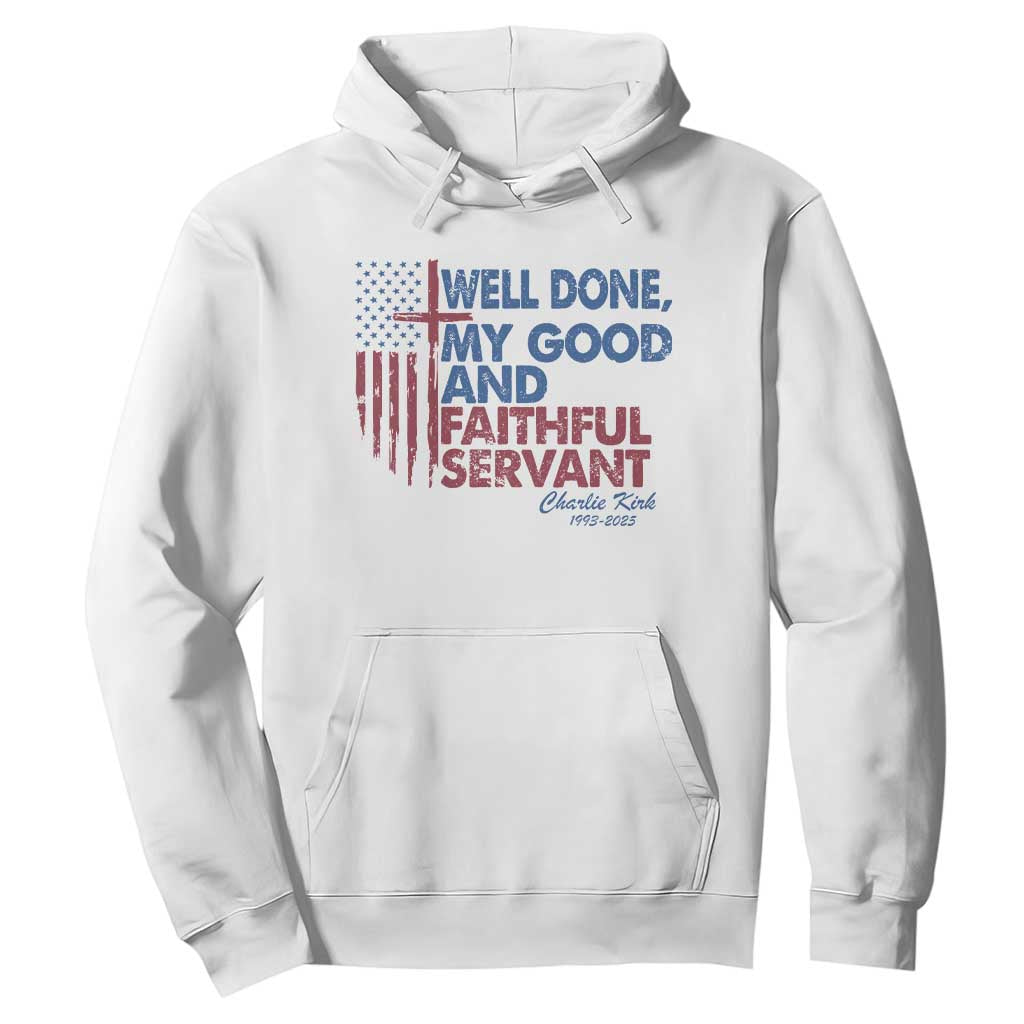 Charlie Kirk Hoodie Fear Not Mens Christian Memorial Tribute Charlie Cross US Flag TS10 White Print Your Wear