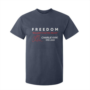 Charlie Kirk Memorial T Shirt For Kid Freedom Shouldnt Cost This Much TS10 Navy Print Your Wear