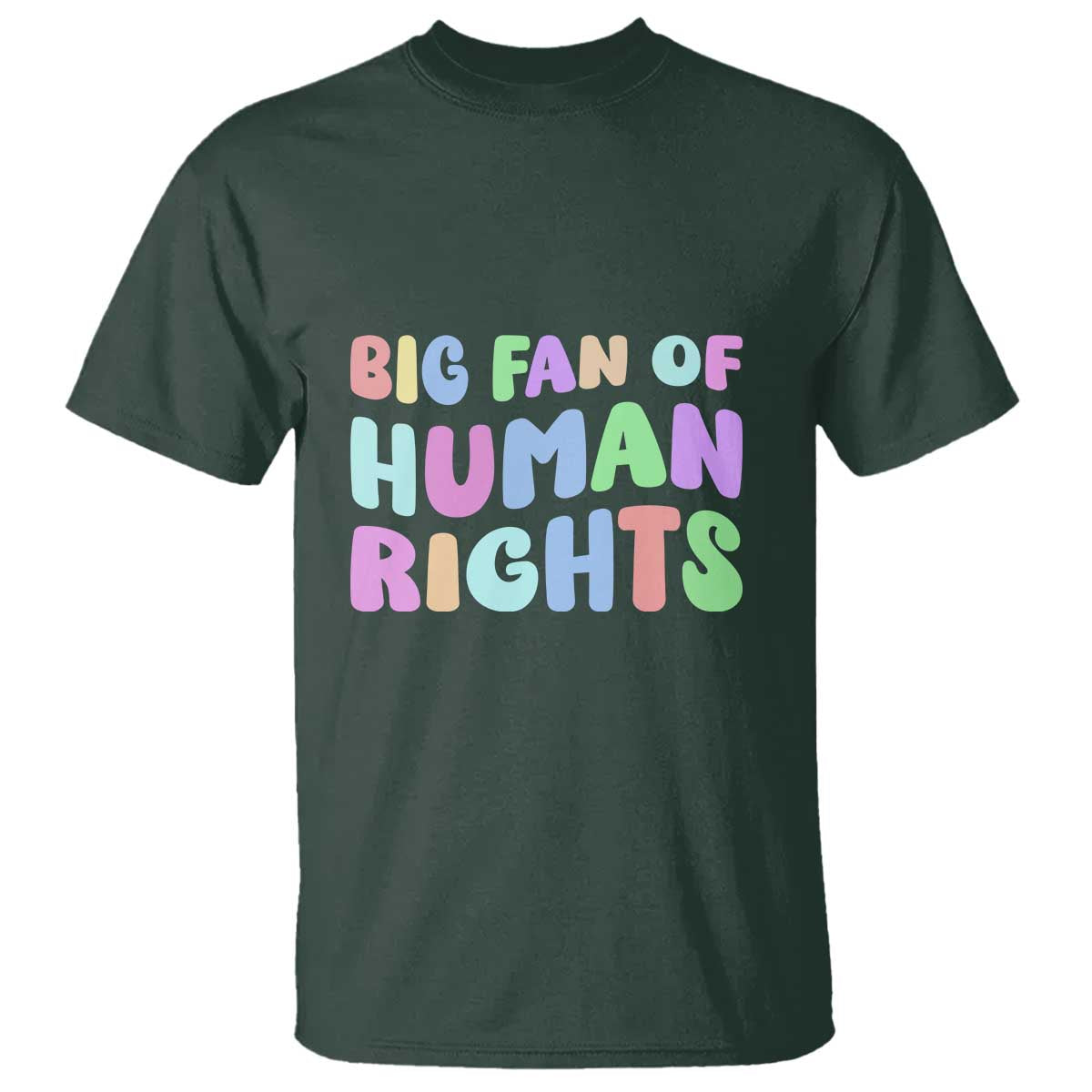 Big Fan Of Human Rights T Shirt Social Justice Equality Activist TS10 Dark Forest Green Print Your Wear