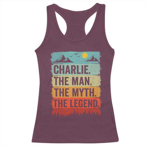 Charlie The Man The Myth The Legend Racerback Tank Top Retro Vintage TS10 Maroon Print Your Wear