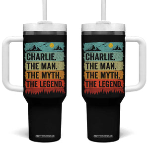 Charlie The Man The Myth The Legend Tumbler With Handle Retro Vintage TS10 One Size: 40 oz Black Print Your Wear