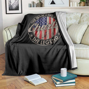 Charlie The Man The Myth The Legend Throw Blanket Retro Vintage American Flag TS10 Print Your Wear