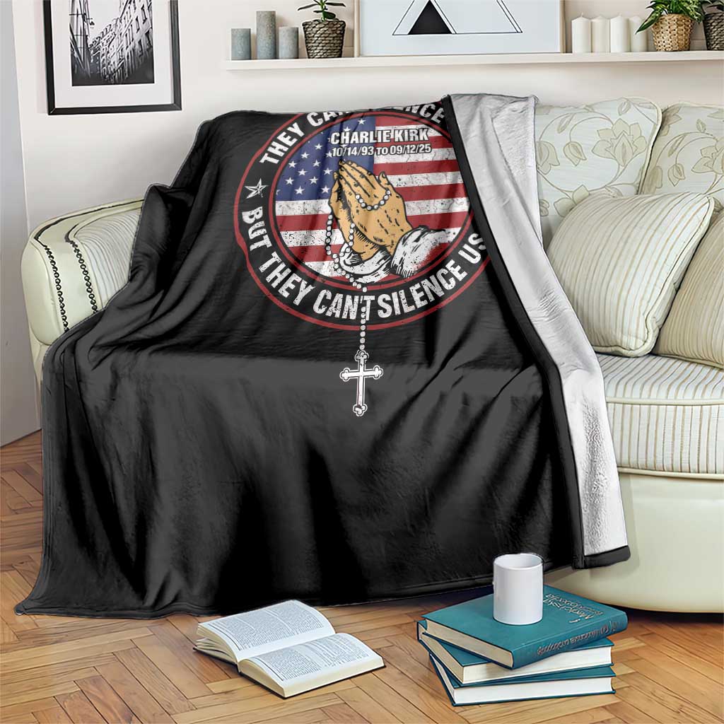 Charlie Kirk Memorial Throw Blanket Retro American Flag TS10 Print Your Wear