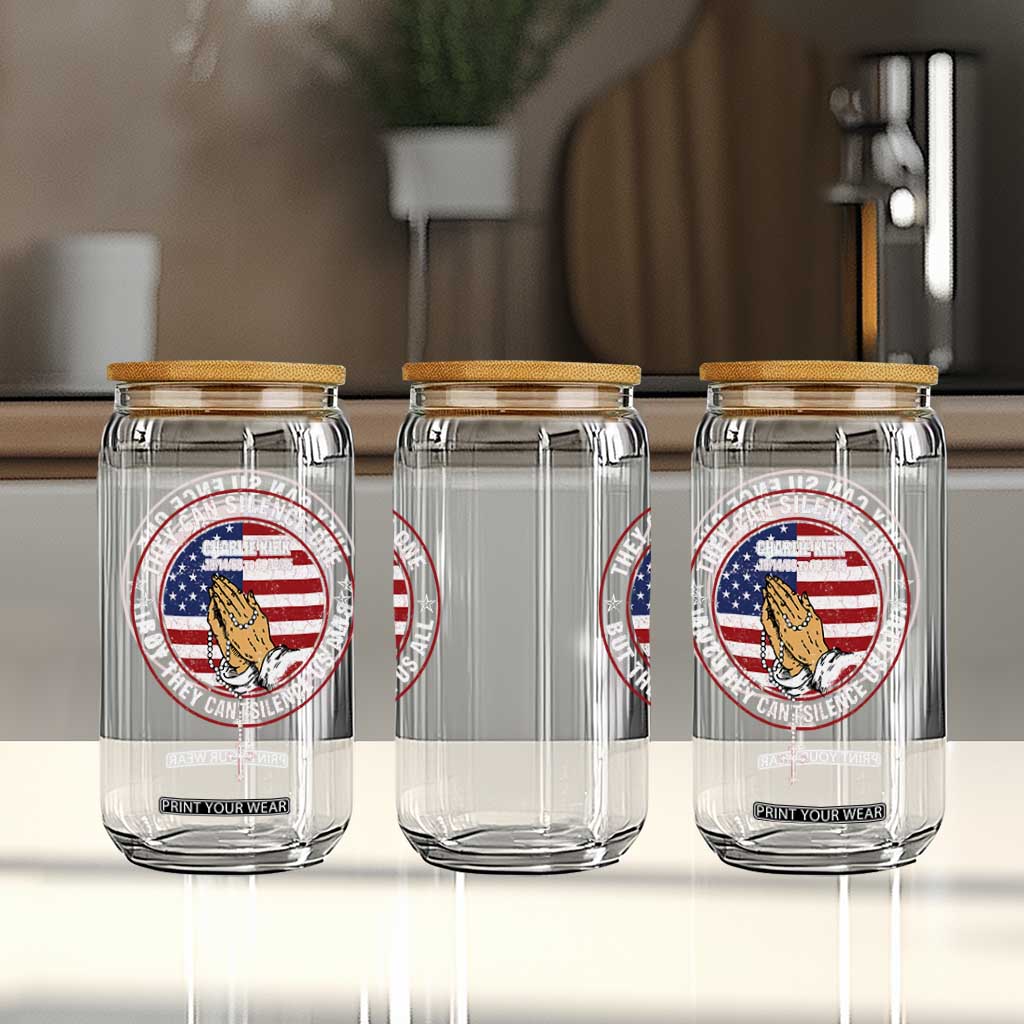 Charlie Kirk Memorial Glass Can Retro American Flag TS10 Print Your Wear