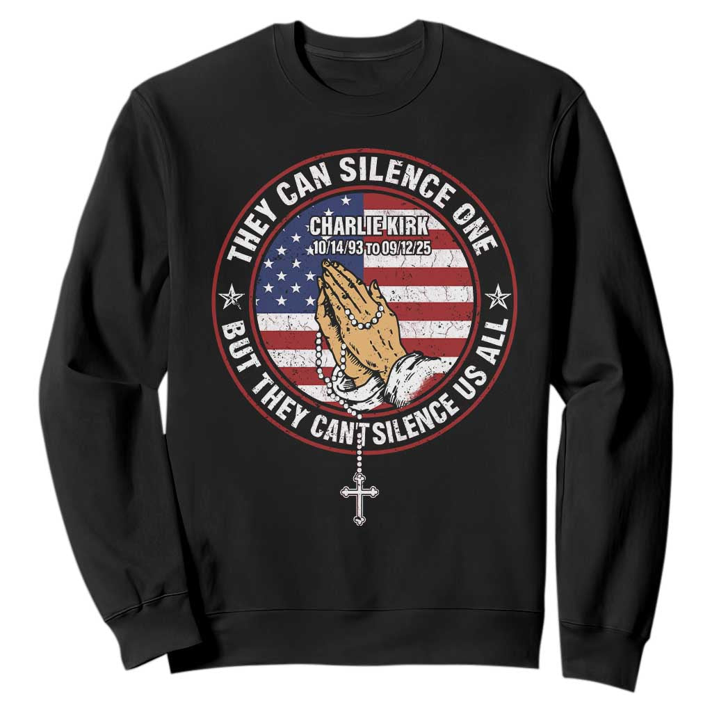 Charlie Kirk Memorial Sweatshirt Retro American Flag TS10 Black Print Your Wear