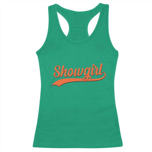 Showgirl Racerback Tank Top Varsity Script Vintage Sports Jersey Style TS10 Irish Green Print Your Wear