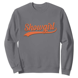 Showgirl Sweatshirt Varsity Script Vintage Sports Jersey Style TS10 Charcoal Print Your Wear