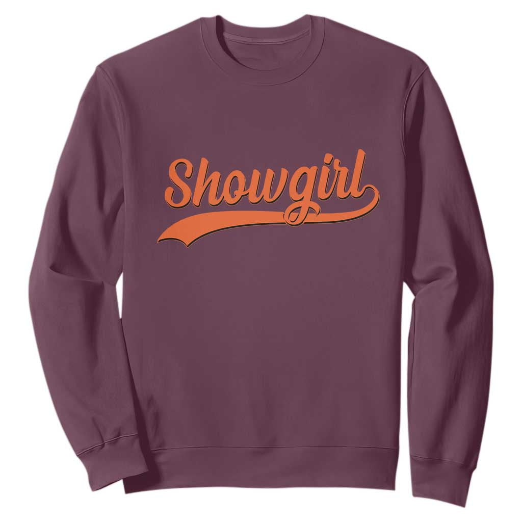 Showgirl Sweatshirt Varsity Script Vintage Sports Jersey Style TS10 Maroon Print Your Wear