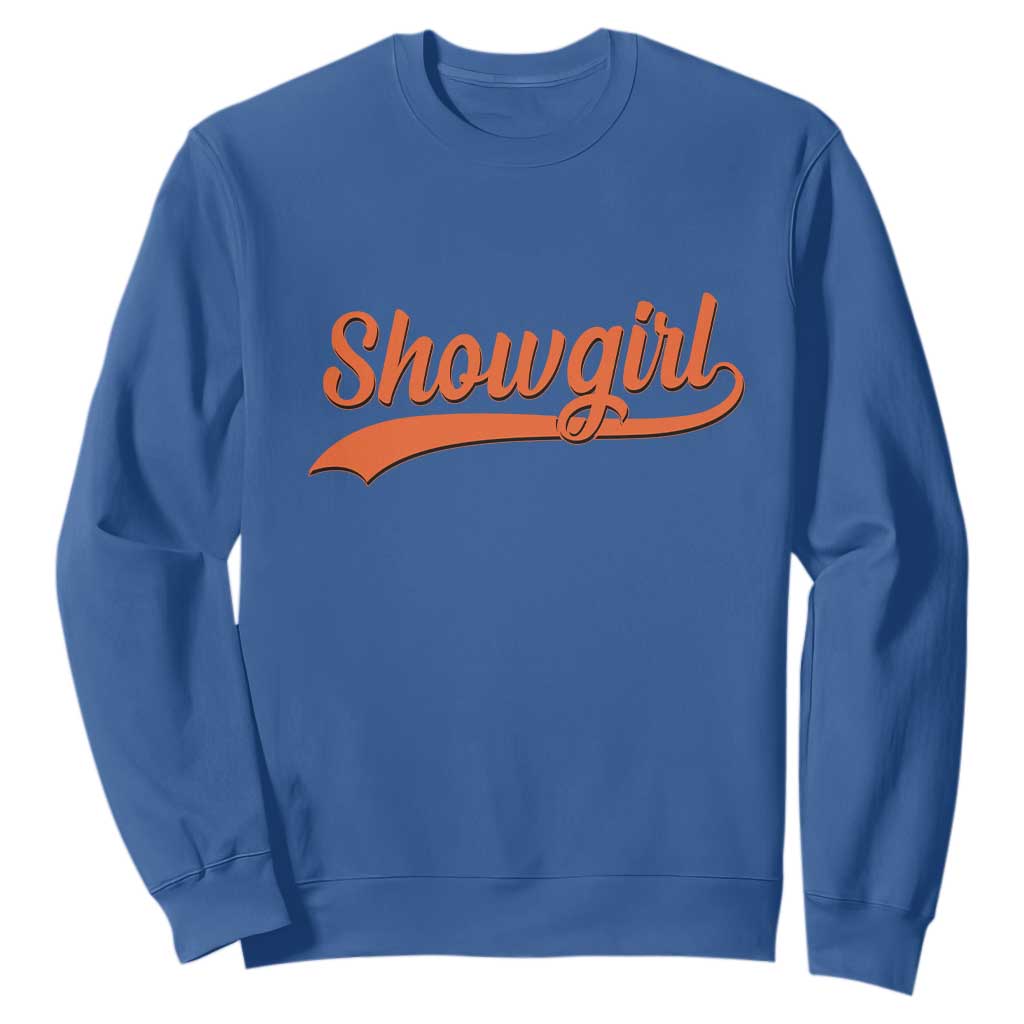 Showgirl Sweatshirt Varsity Script Vintage Sports Jersey Style TS10 Royal Blue Print Your Wear