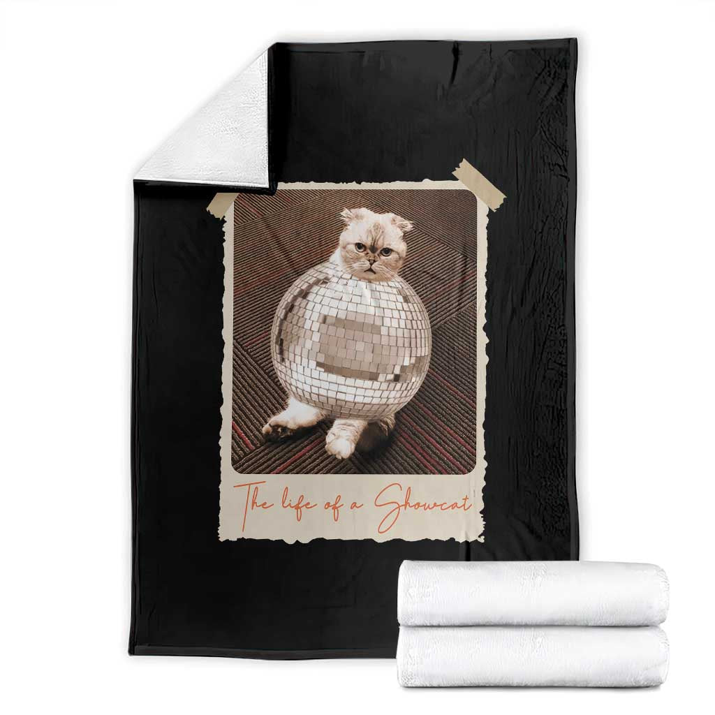 The Life Of A Showcat Throw Blanket Funny Vintage Photo Cat Era TS10 Black Print Your Wear