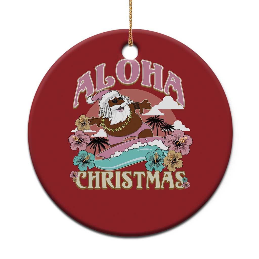 Hawaii Christmas Ornament Retro African American Surfing Santa With Tattoos Aloha Christmas TS10 Print Your Wear