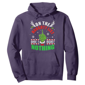 Funny Xmas Hoodie On The List Of Naughty And I Regret Nothing Christmas TS10 Purple Print Your Wear