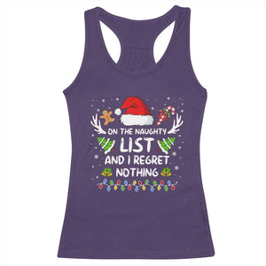 Funny Xmas Racerback Tank Top On The List Of Naughty And I Regret Nothing TS10 Purple Print Your Wear