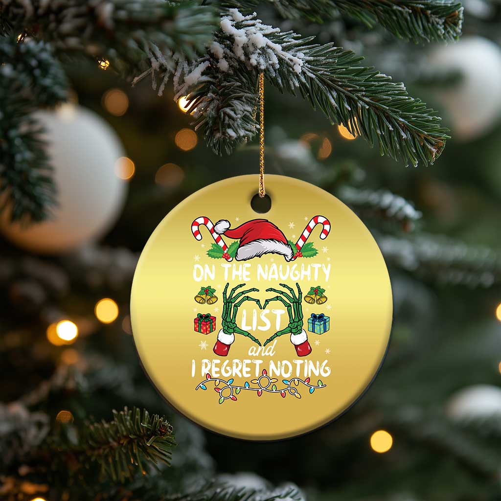 Funny Christmas Ornament On The Naughty List And I Regret Nothing TS10 Print Your Wear