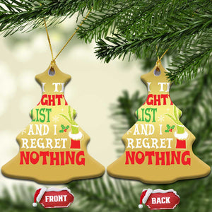 Funny Christmas Ornament On The List Of Naughty And I Regret Nothing Xmas TS10 Christmas Tree Gold Print Your Wear