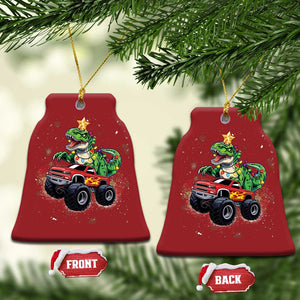 Dinosaur Monster Truck Christmas Ornament TS10 Bell Flake Red Print Your Wear