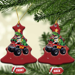 Dinosaur Monster Truck Christmas Ornament TS10 Christmas Tree Red Print Your Wear