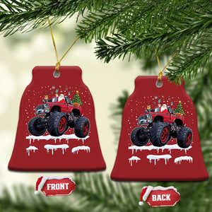 Xmas Santa Monster Truck Christmas Ornament American Offroad Xmas Boys Kids Toddler Youth TS10 Bell Flake Red Print Your Wear